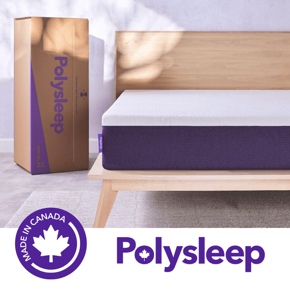 Polysleep Origin 2.0 Matelas - Mousse Hybride Antimicrobienne, Équilibre Parfait entre Confort et Durabilité, Housse Résistante à l'Eau et Lavable - Technologie à Transfert de Mouvement Zéro / 100 % Fabriqué au Canada