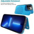 thumbnail image 4 of Compatible for iPhone iPhone 6/6s Wallet Case with Card Holder, Mandala Embossed Faux Leather Kickstand Card Slots Case, Handmade Shockproof Protective Slim Soft Flip Phone Case, Blue, 4 of 9