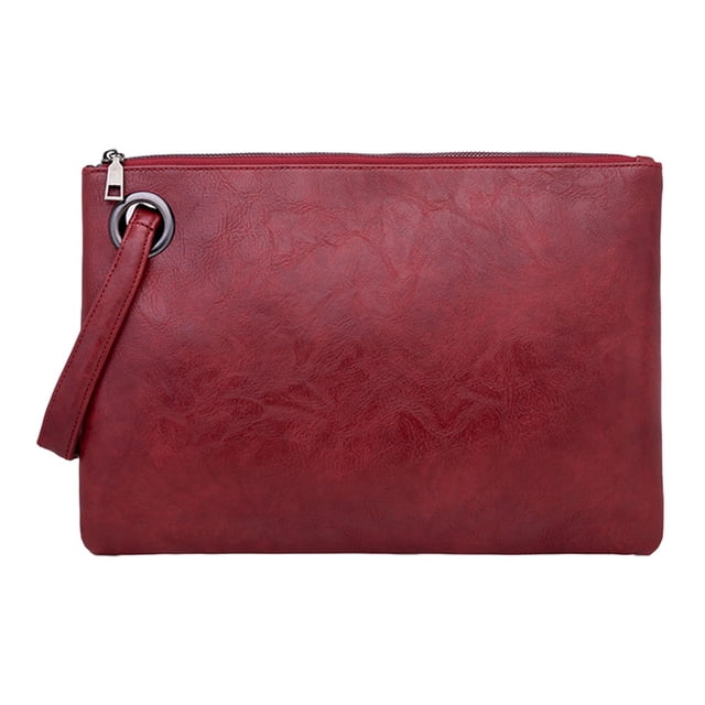 fastboy Lightweight Handbag Convenient And Practical PU Bag Versatile Clutches Handbag Practical Gifts red 1Set