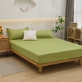 thumbnail image 1 of Drap-housse - Housse de Drap Unie Lavée, Protège-Matelas en Polyester, Housse Protectrice Anti-Cendres, Style Moderne Facile, Vert, JKODE, 1 of 9
