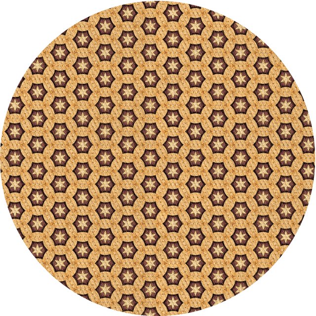Ahgly Company Machine Washable Indoor Round Transitional Saddle Brown Area Rugs, 5' Round