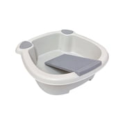 Laundry Wash Basin with Washboard, Washing Clothes Bucket Hand Wash Board Basin for Laundry Japanese Laundry Tub for T Shirt, Underwear Gray