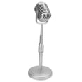 thumbnail image 2 of Modèle d'Accessoire de Microphone Vintage, Microphone de Simulation à l'Ancienne et Ensemble de Support avec Réglage de Hauteur Flexible pour Studio Photo Argent, 2 of 8