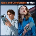 thumbnail image 4 of KOMI for Google Pixel 9 Case/Pixel 9 Pro Case with [2 Pack] HD Screen Protector + Slide Camera Cover, 360° Rotation Ring Kickstand [Military Grade] Shockproof Protective Phone Case, Light Blue, 4 of 5