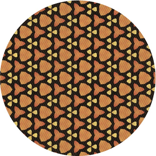 Ahgly Tapis Rond Lavable en Machine Intérieur Transitionnel Orange, 3 Pieds Rond