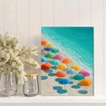 thumbnail image 2 of Qisvanset Colorful Beach Umbrella Watercolor Canvas Print 12x16 Inch Cafe Art, 2 of 8