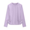 thumbnail image 4 of Plebaso Chemises à Manches Longues pour Filles avec Cordon de Serrage Col Rond Blouses Décontractées Mode Tunique pour Enfants Filles, 4 of 6