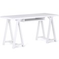 thumbnail image 1 of Allora 60" Soild Wood Modern Industrial Computer Desk in White, 1 of 8