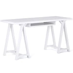 Atlin Designs 60"W Modern Soild Wood Computer Desk in White