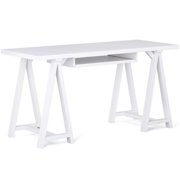 Allora 60" Soild Wood Modern Industrial Computer Desk in White