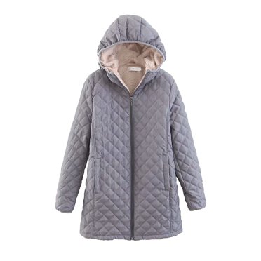 B91xZ Manteaux d'Hiver pour Femmes, Cardigan à Capuche en Sherpa, Gris G