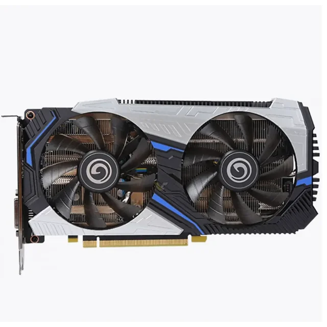 GALAX RTX 2060 Super 8GB Graphics Card 256Bit GDDR6 Dual Fans, PCI Express x 16 3.0 ,HDMI.DVI.DP front-facing view of the card showing dual axial fans and finned heatsink, PCIe x16 edge connector, 8-pin power input and bracket with HDMI, DVI and three DisplayPort outputs; listed size 9 x 4.7 x 1.9 in (23 x 12 cm). Often used for GPU-accelerated video editing and parallel compute tasks.