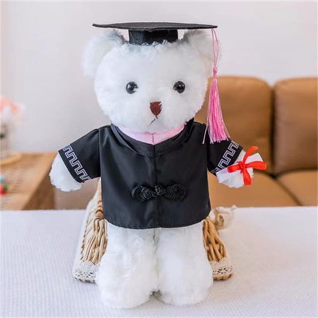 HWRETIE Graduation Teddy Bear 2023 Plush Toy With Black Graduation Cap 11.8 Inch College Graduation Gift Decoration