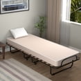 thumbnail image 3 of Gymax Folding Bed Rollaway Metal Guest Bed Sleeper Made in Italy w/ Memory Foam Mattress Beige, 3 of 10