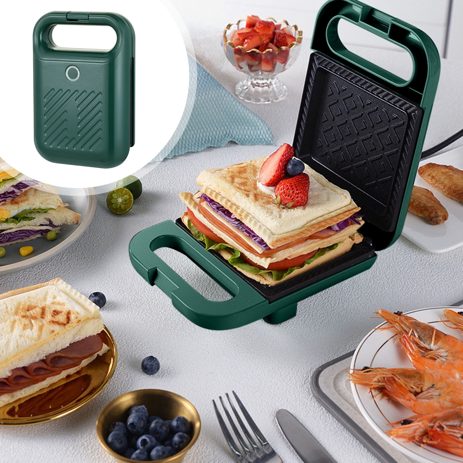 PEONAVET Metal Sandwich Breakfast Machine Sandwich Maker Home In Internet Light Breakfast Maker Sandwiches Electrical Cake Pan Spit Driver Bread Pressure Toasters