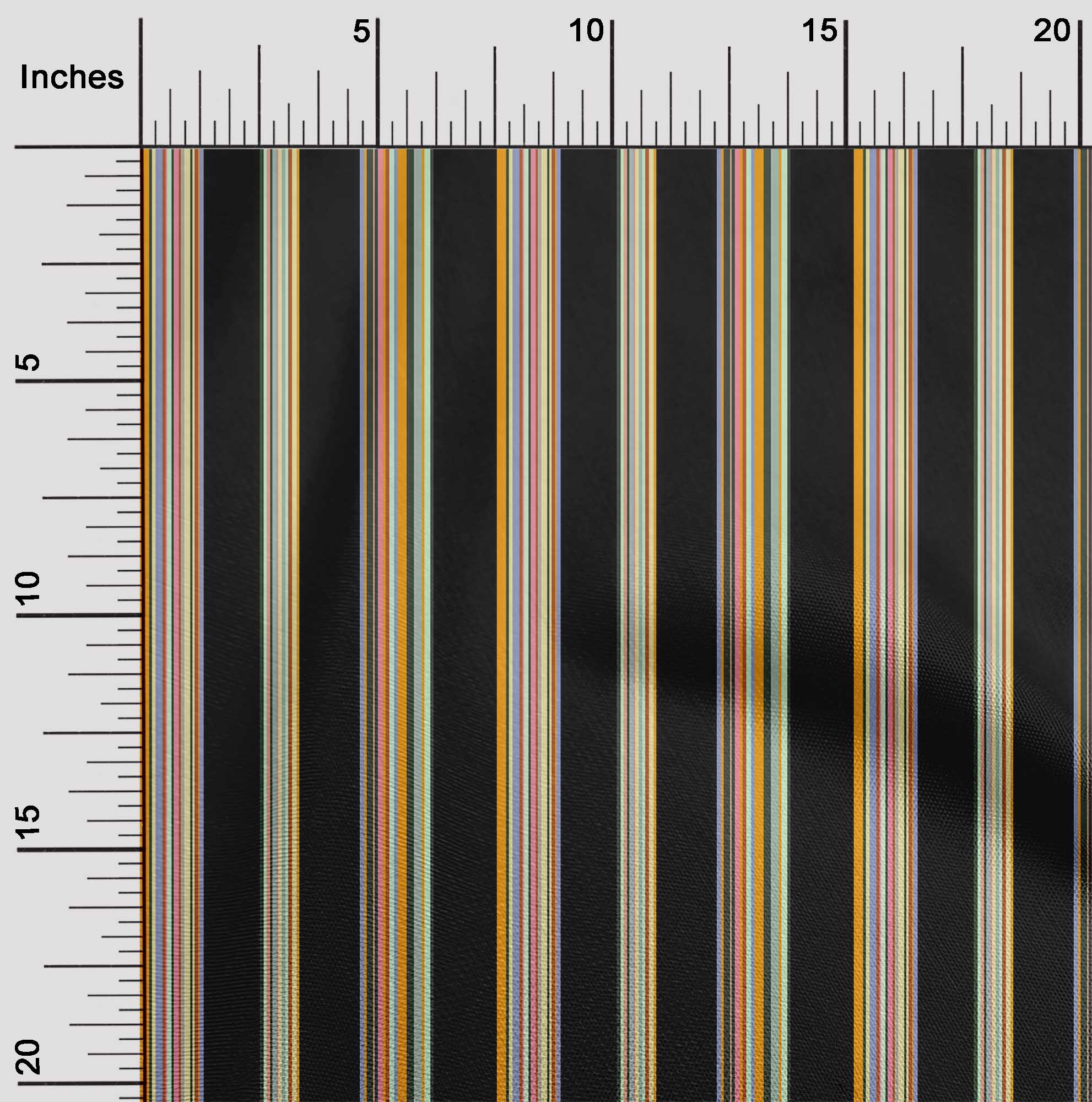 oneOone Cotton Cambric Fabric Multicolor Stripe Print Fabric By The Yard 56 Inch Wide