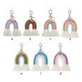 thumbnail image 4 of Baohd Weaving Rainbow Keychains Jewelry Adornment Fashion Accessory Key Ring Pendant Keyholder Ornament Colorful DIY Bag Charm Yellow, 4 of 6