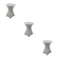 thumbnail image 2 of ZheElen Nappe Ronde Extensible Raccord de Soin Facile pour Mariage Hôtel Polyester Couverture de Table de Mariage Easy Wash silver 3Set, 2 of 6