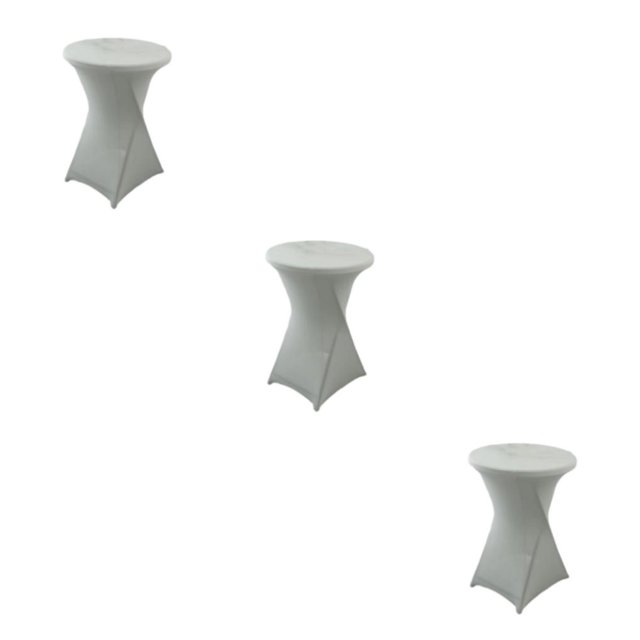 Wweixi Easy Care Stretch Round Tablecloth Stain-resistant And Versatile silver 3Set