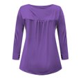 thumbnail image 5 of Yuyuzo Womens Fall Shirts Long Sleeve Casual Scoop Neck Buttons Ruffled Tunic Tops Flowy Blouses, 5 of 5