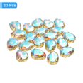 thumbnail image 3 of Unique Bargains 20Pack Teardrop Sew on Rhinestone - 18x13mm Glass Teardrop Crystal Rhinestones in Gold Prong Setting (AB Color), 3 of 7