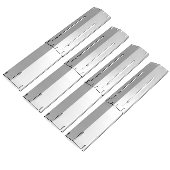 Plowo Universal Adjustable Tent Shield, Stainless Steel Heat Plate, Grill Burner Cover, Heat Tent, Grill Repair Kits for Charbroil and Other Gas Grill Models, BBQ Replacement Parts, Pack of 4
