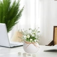 thumbnail image 1 of Modern White Plastic Planter Pot Flower Vase for Bookshelf Mantel Table Home Decoration, 1 of 6