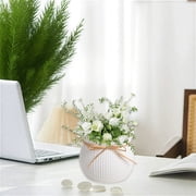 Cagogo Modern Planter Pot, Plastic Flower Vase for Indoor Plants, Decorative Vase for Bookshelf Mantel Tabletop, Home Decor for Living Room Fireplace Coffee Table, White Plant Pot