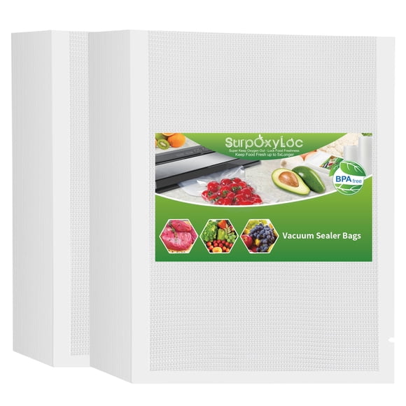 SurpOxyLoc 200 Quart Size 8x12Inch Food Vacuum Sealer Bags with BPA Free,Heavy Duty,Great for Sous Vide and Vac Seal storage