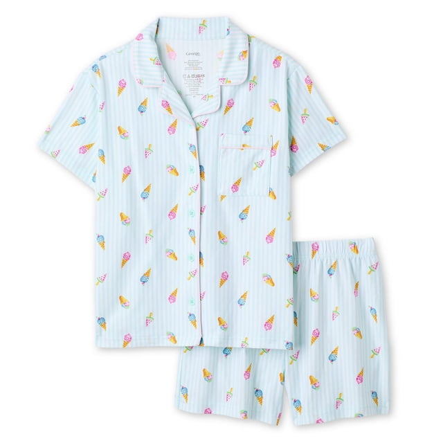 George Girls' Two Piece Lush Knit Pajama Set