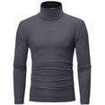 thumbnail image 1 of Chandails à Col Roulé pour Hommes à Manches Longues Chandails à Col Roulé pour Hommes à Manches Longues Couleur Unie Extensible Coupe Ajustée Haut de Base Blouse Chemises à Manches Longues pour Hommes, 1 of 6