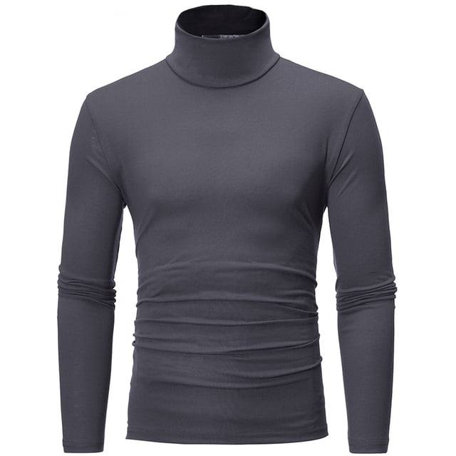 Chandails à Col Roulé pour Hommes à Manches Longues Chandails à Col Roulé pour Hommes à Manches Longues Couleur Unie Extensible Coupe Ajustée Haut de Base Blouse Chemises à Manches Longues pour Hommes