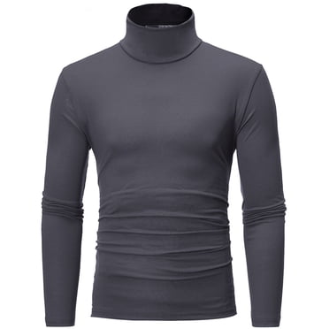 Chemisier Homme Manche Ajustée Boutonné Ajusté sous-Couche Uni Extensible Coupe Classique Chemises Habillées pour Hommes Haut Col Roulé Long Couleur Chemises Homme Manches Longues Chemisier Homme