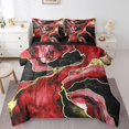 thumbnail image 1 of YST Red Watercolor Comforter Set 7-Piece, Aesthetic Marble Bedding, Full Size, 1 of 4