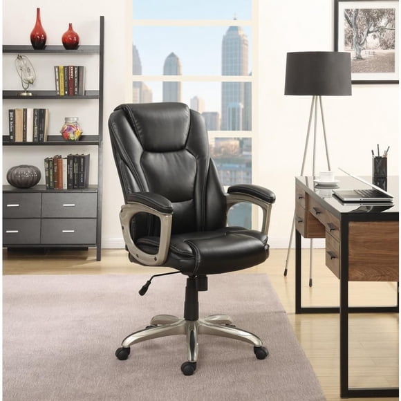 Serta Big & Tall Bonded Leather Commercial Office Chair with Memory Foam, Black