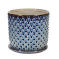 thumbnail image 1 of Sagebrook Home CERAMIC 6" DOTTED PLANTER SAUCER, BLUE, 1 of 2