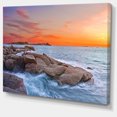 thumbnail image 2 of Colorful Sunset at Rocky Seaside - Seashore Wall Art on Canvas, 2 of 4