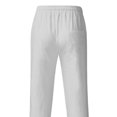 thumbnail image 3 of MAWCLOS Mens Trousers Drawstring Pants Solid Color Bottoms Fitted Home Elastic Waist Loungewear Gray L, 3 of 4