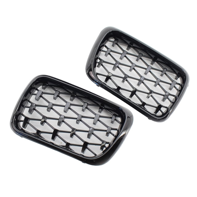 2 Pcs grill avant pour e36 1997 1998 1999 Noir Brillant