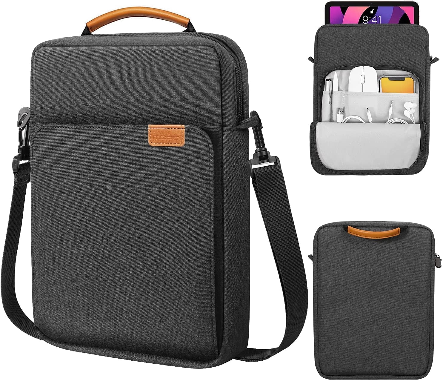 XIHAMA 9-13 Inch Tablet Sleeve Bag Handle Carrying Case with Shoulder Strap Fits New 11-inch iPad Pro M4/iPad Air M2, iPad 10th 10.9, iPad 9/8/7th 10.2, iPad Air 5/4th 10.9, Tab S8/S9 11