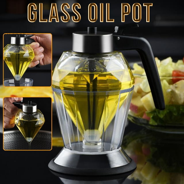 Yhmxh Kitchen Gadgets Kitchen Essentials Diamond Oil Can Glass One-Key Multi-Purpose Kitchen Seasoning Bottle Kitchen Accessories Kitchen Organizers and Storage for Home Camping
