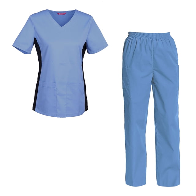 Women's Scrubs Set Scrub Top and Pants Scrubs Set