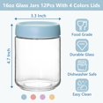 thumbnail image 2 of Overnight Oats Containers With Lids oz +oz Wide Mouth Mason Jars with Airtight Lids Meal Prep Containers Food Storage Glass Jars in Bulk for Snack Yogurt Parfait Spice Sugar, 2 of 7