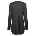 thumbnail image 3 of Birdeem Womens V-Neck Button Fold Womens Solid Long Sleeve Large Top Top, 3 of 4