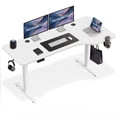 thumbnail image 1 of MotionGrey - Ergo2 TG Bureau Debout Électrique en L Droit Réglable avec Paramètres de Mémoire - Dessus Blanc 63"x24 Pouces Cadre Blanc Bureau Ergonomique pour la Maison et le Bureau, 1 of 11