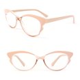 thumbnail image 1 of Lunettes de Lecture pour Femmes à Charnières à Ressort Monture Oeil de Chat Mode Beige (+2,00), 1 of 3