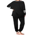 thumbnail image 3 of Ensembles de Survêtement 2 Pcs Ensemble Jogger pour Femmes Tenue Décontractée 2 Pcs Chandails à Rayures Pantalons Longs Survêtements, 3 of 6