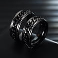 thumbnail image 3 of Trayknick Bague pour Homme Simple, Bijou de Mode Très Poli, Chaîne Rotative Incrustée, Bague de Doigt pour Fête Argent US 6, 3 of 13