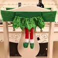 thumbnail image 4 of Christmas Santa Claus Elf Legs Dining Chair Back Cover Kitchen Festive Decor Christmas Chair Cover, 4 of 8