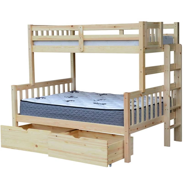 Delano Twin over Full End Ladder Bunk Bed Natural
